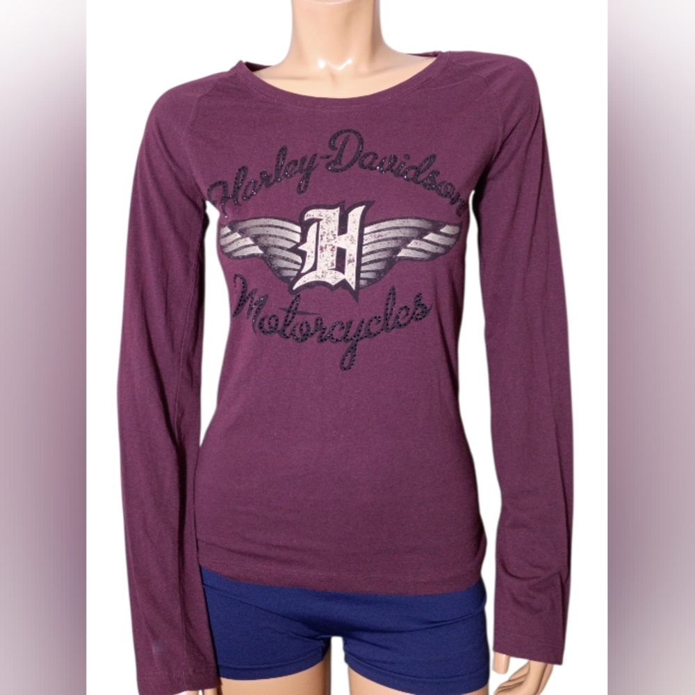 Harley-Davidson Women's Plum Long Sleeve Tee‎